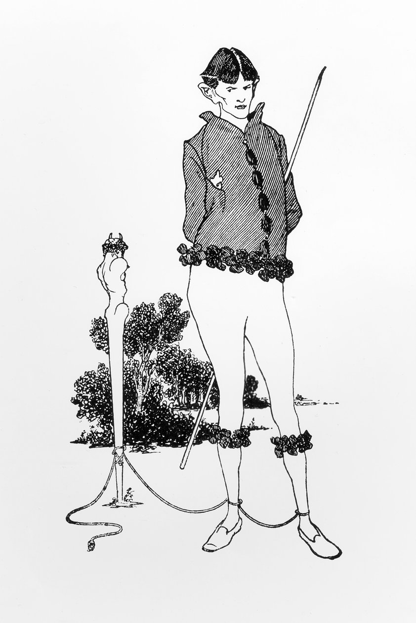Autoportrait attaché à un Hermès - Aubrey Beardsley