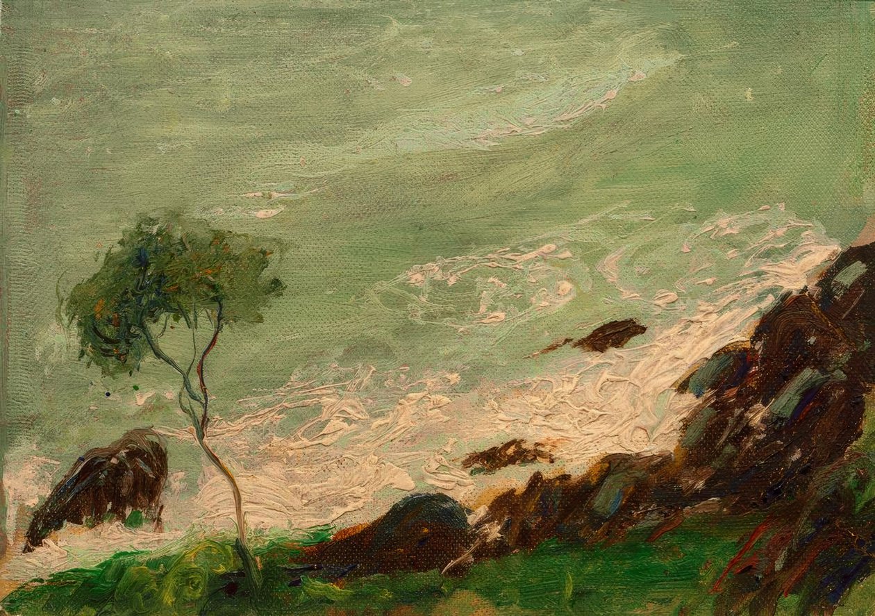 Arbre au bord de la mer à Rapallo - August Macke