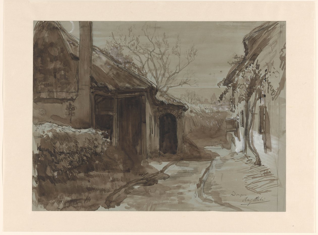 Vue de village à Dongen - August Allebe