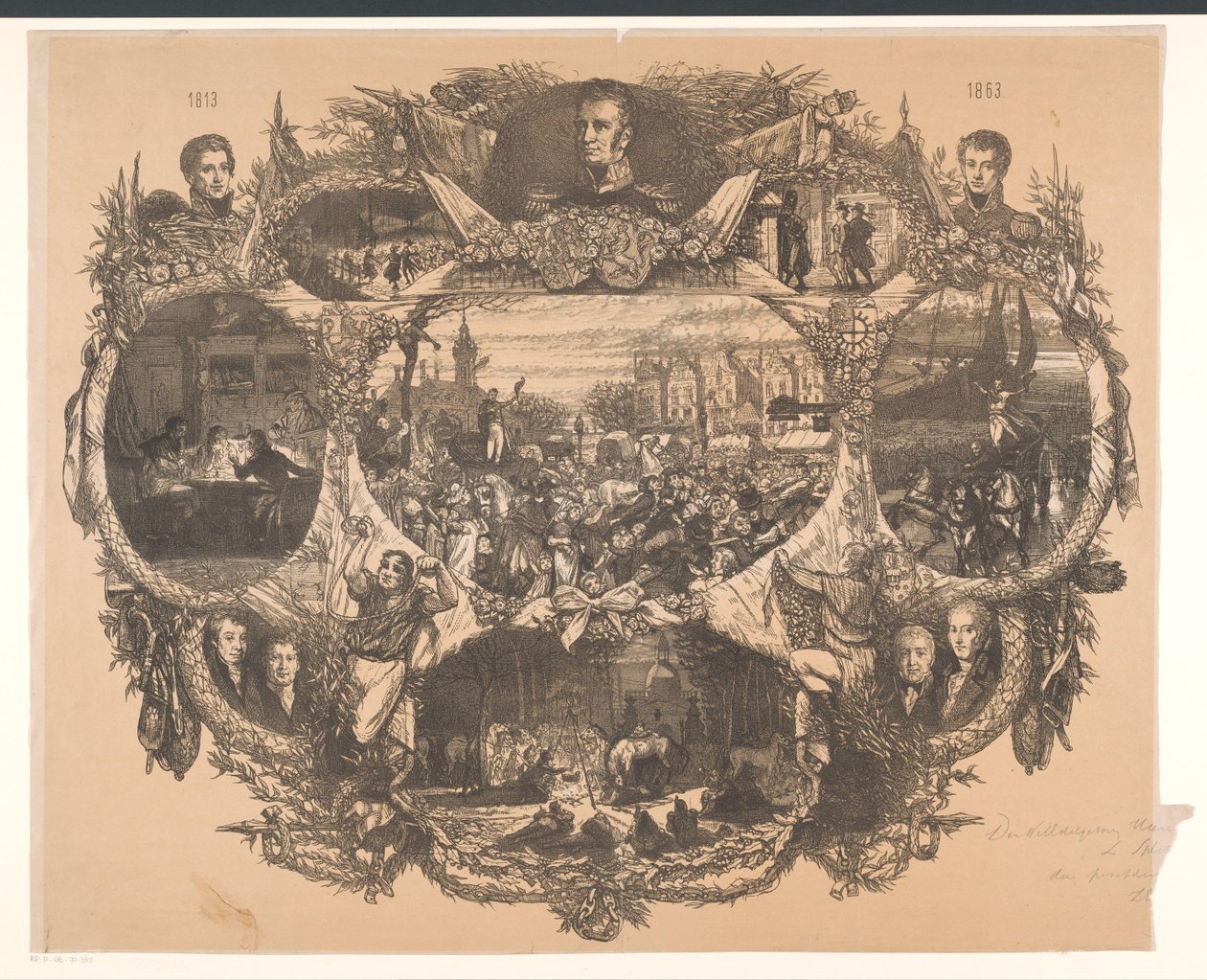 Plaque commémorative des fêtes de novembre en 1863 - August Allebe