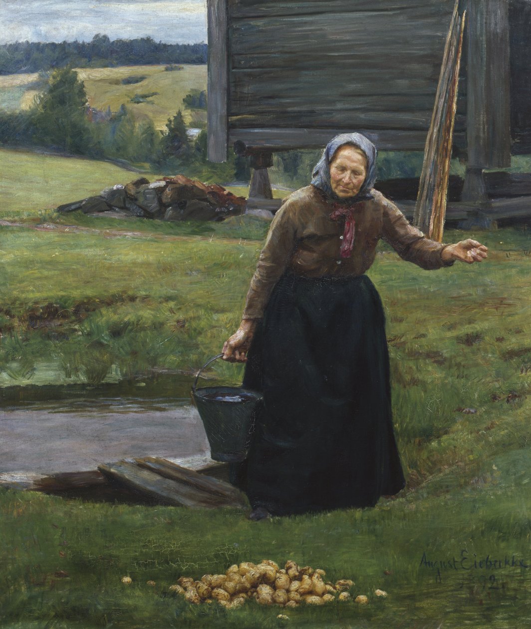 Lavage des pommes de terre - August Eiebakke