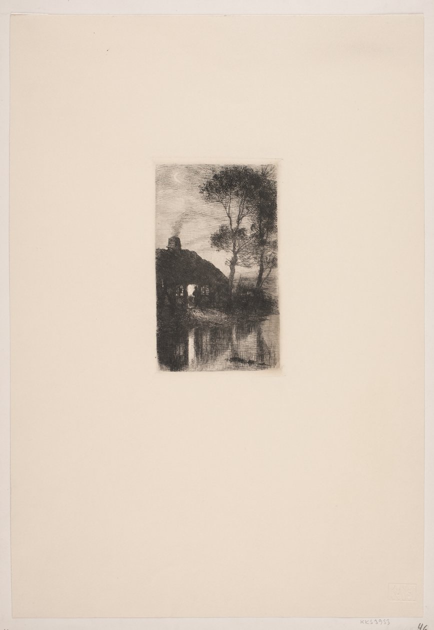 Danois : Paysage du soir dans une forge - August Jerndorff