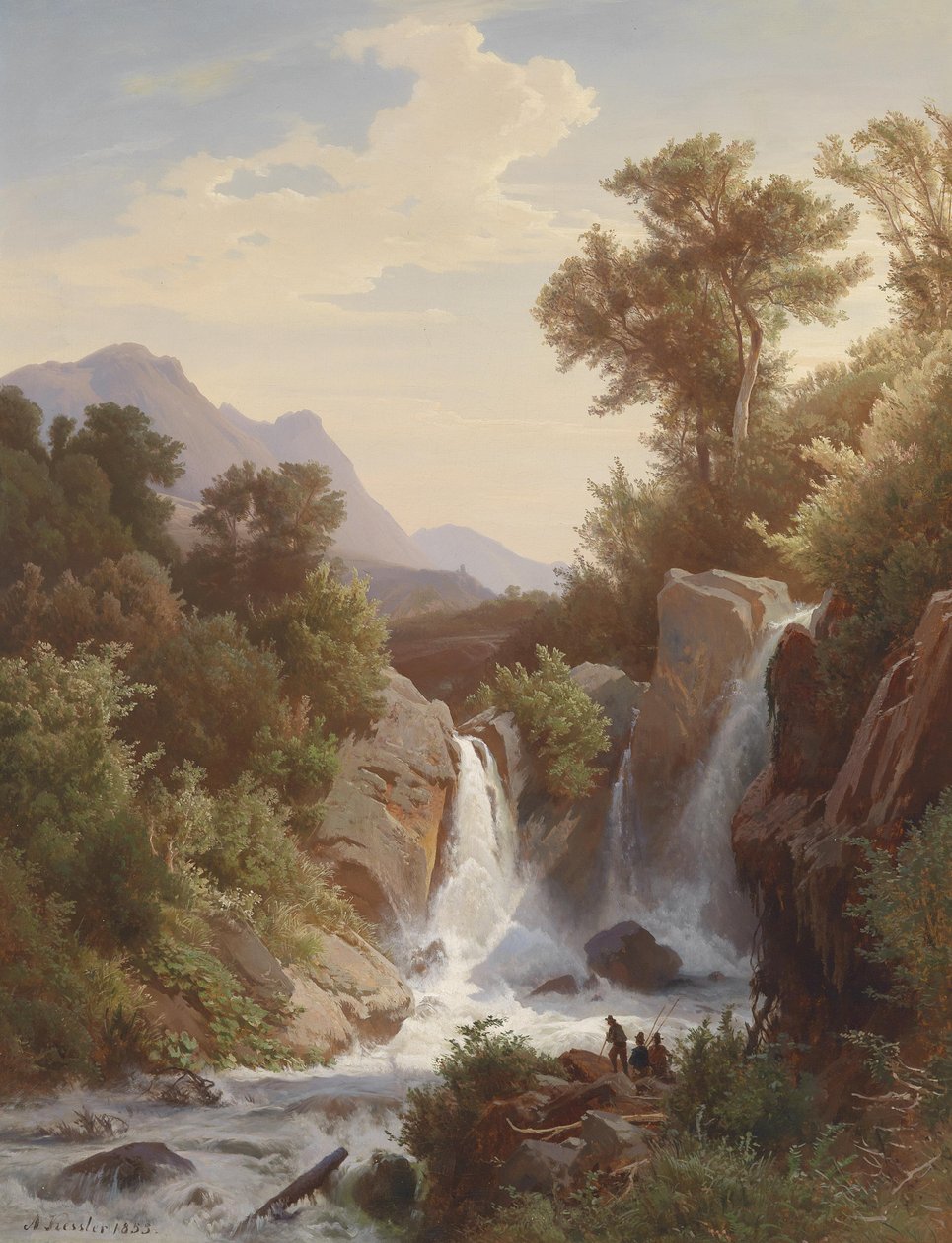 Pêcheur à la cascade - August Kessler