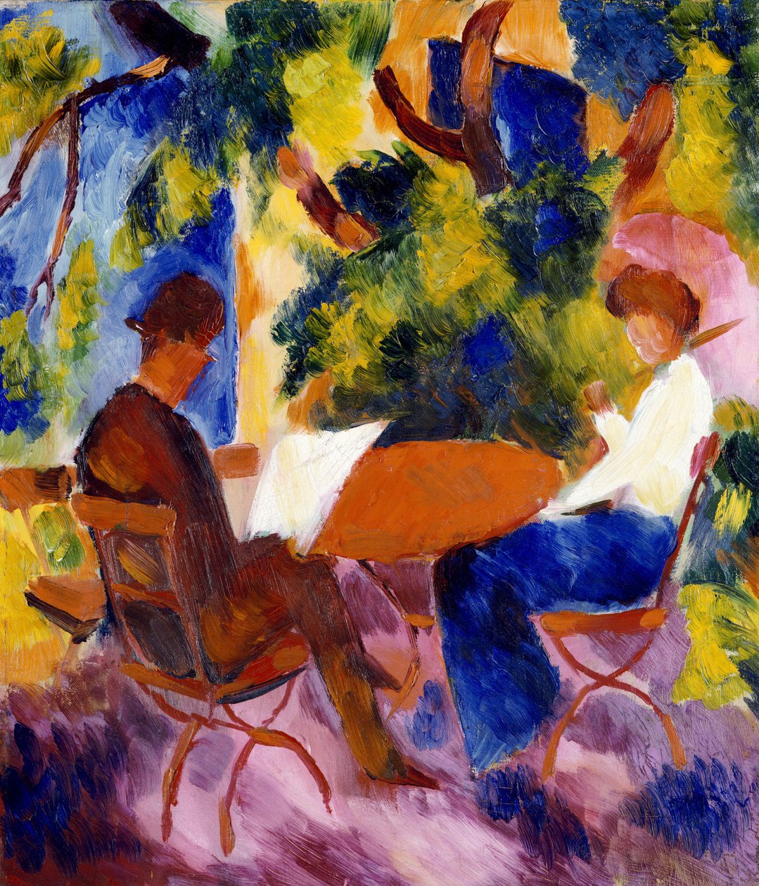 À la table du jardin, 1914 - August Macke
