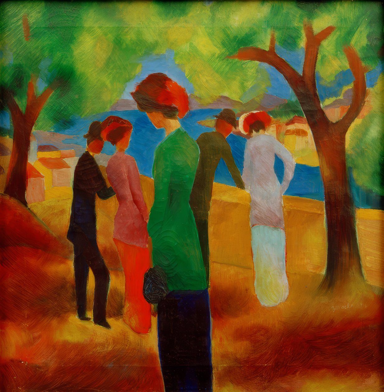 Dame en veste verte - August Macke