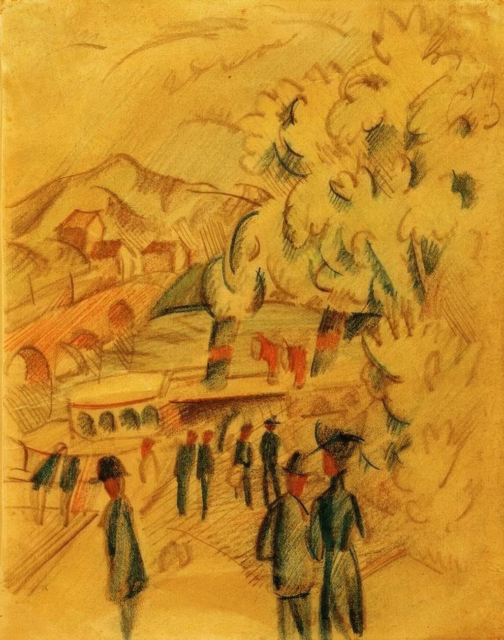 Le chemin vers le débarcadère - August Macke