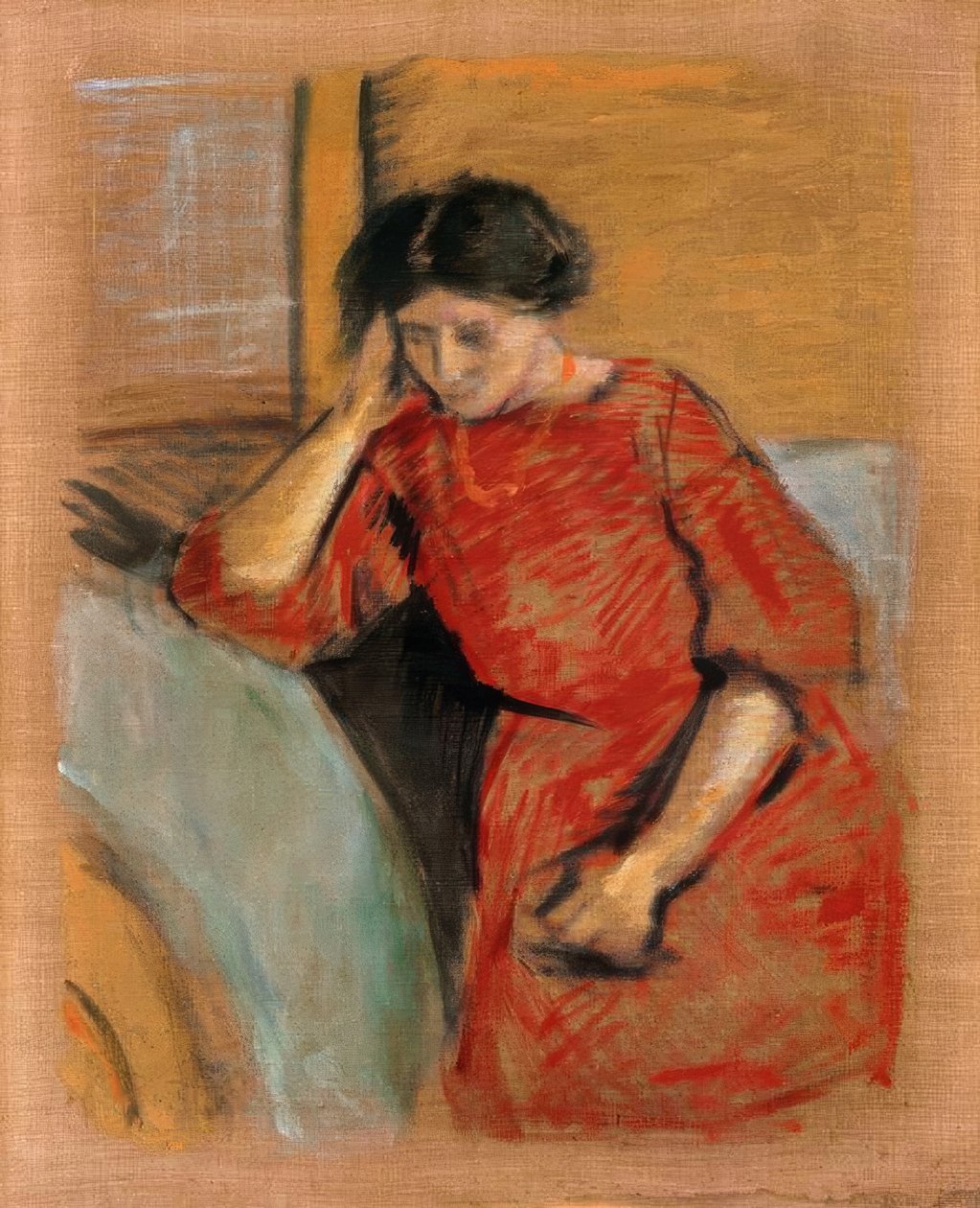 Élisabeth en robe rouge - August Macke