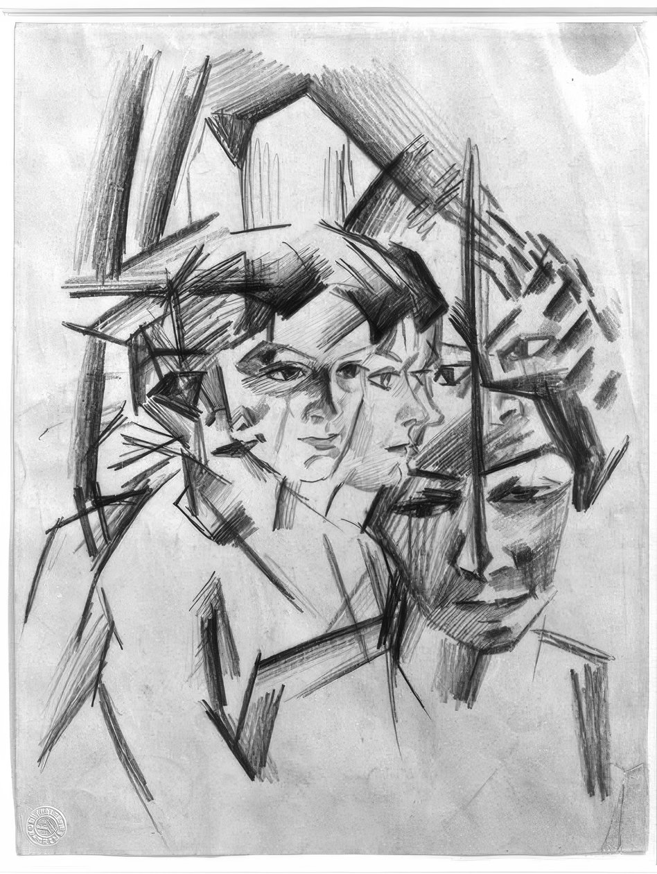 Têtes futuristes (Elisabeth) - August Macke