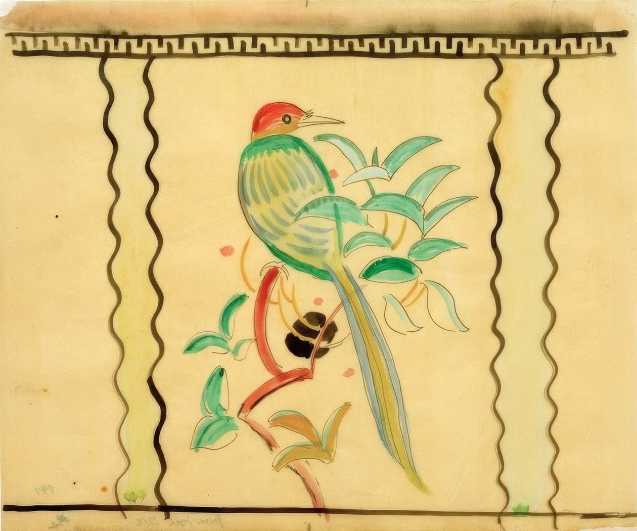 Oiseau vert (Projet de vase) - August Macke