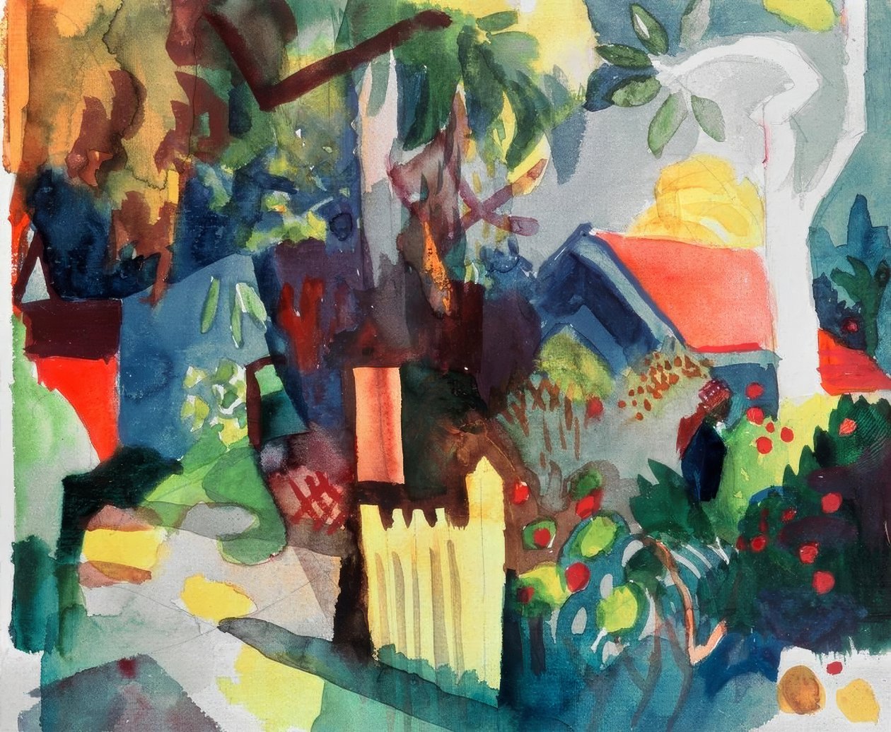 Paysage avec arbre clair - August Macke