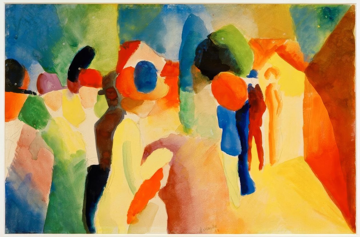 Avec veste jaune - August Macke