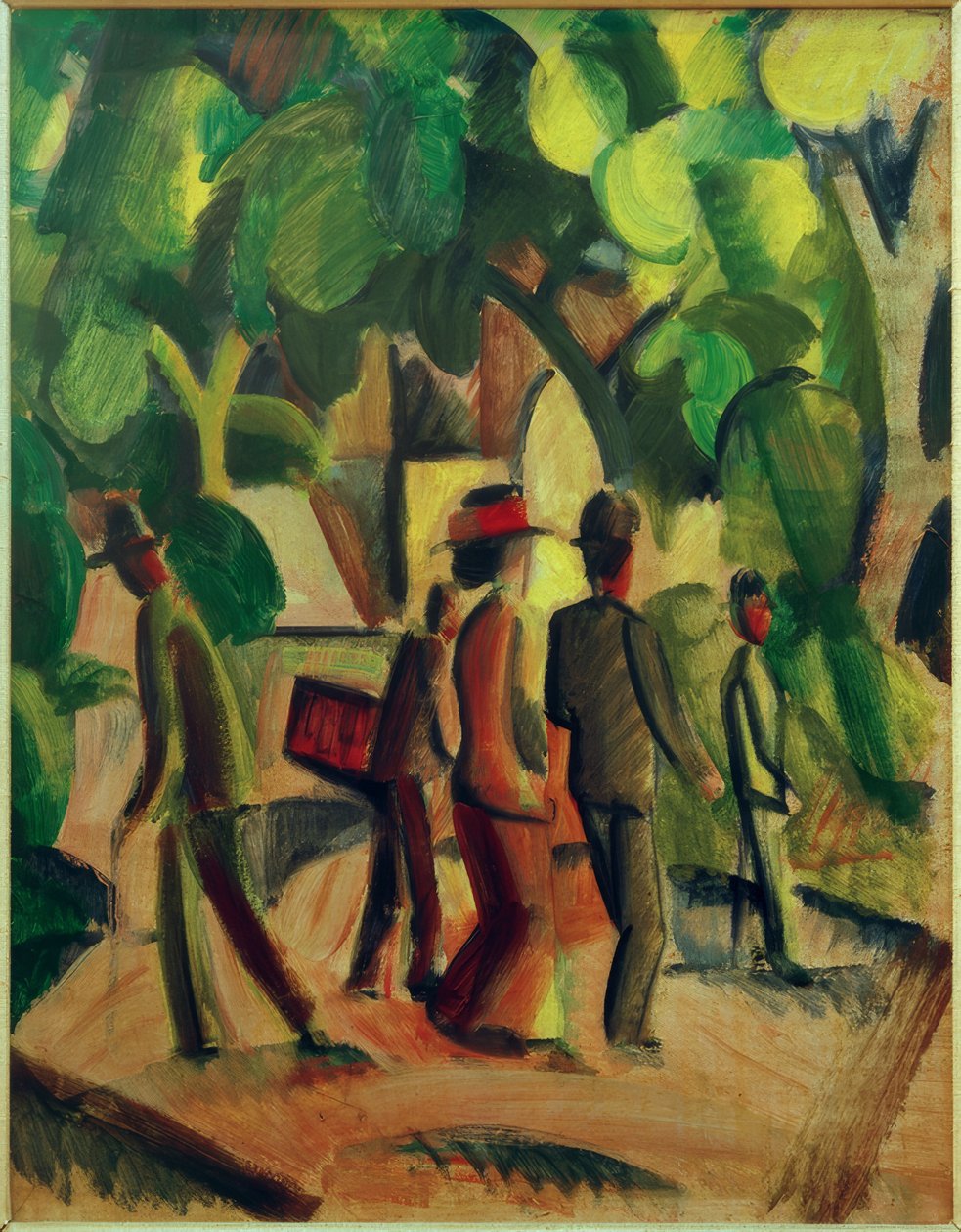 Promenade en brun et vert - August Macke
