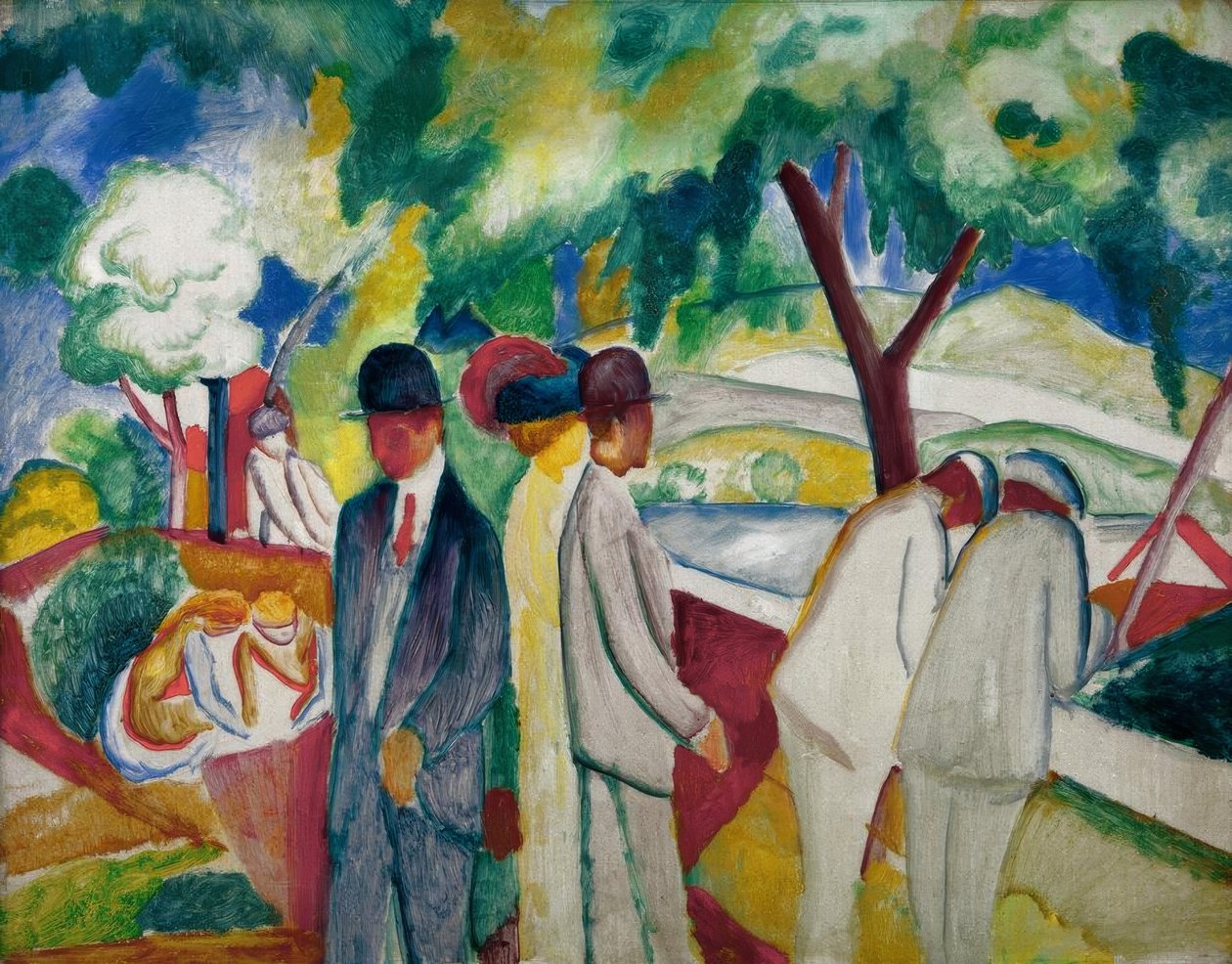 Promeneurs (Grande promenade lumineuse) - August Macke