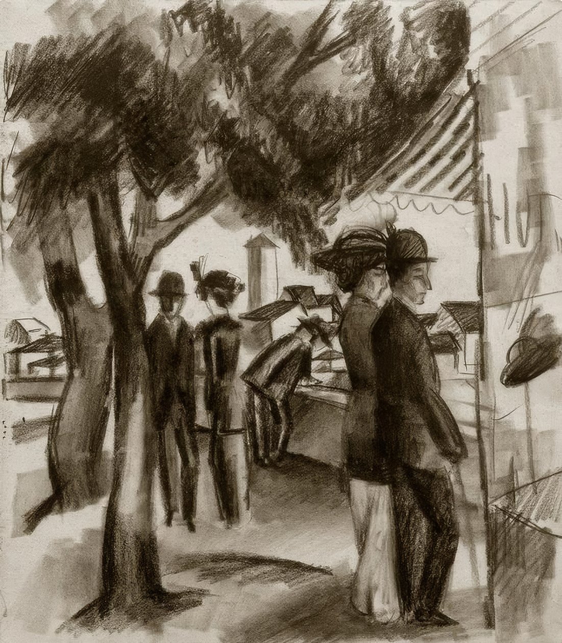 Promeneurs sous les arbres - August Macke
