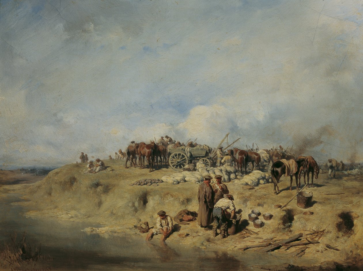 Bivouac de soldats russes - August von Pettenkofen