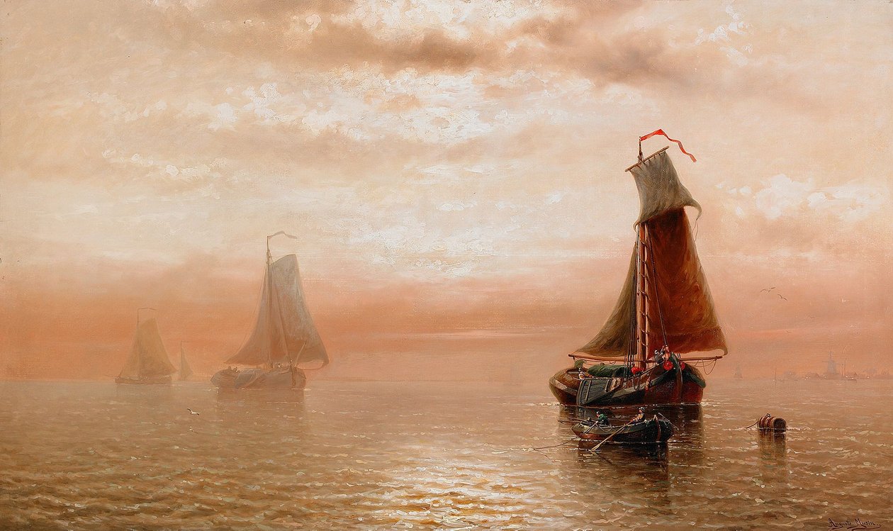 Coucher de soleil sur la mer - Auguste Musin