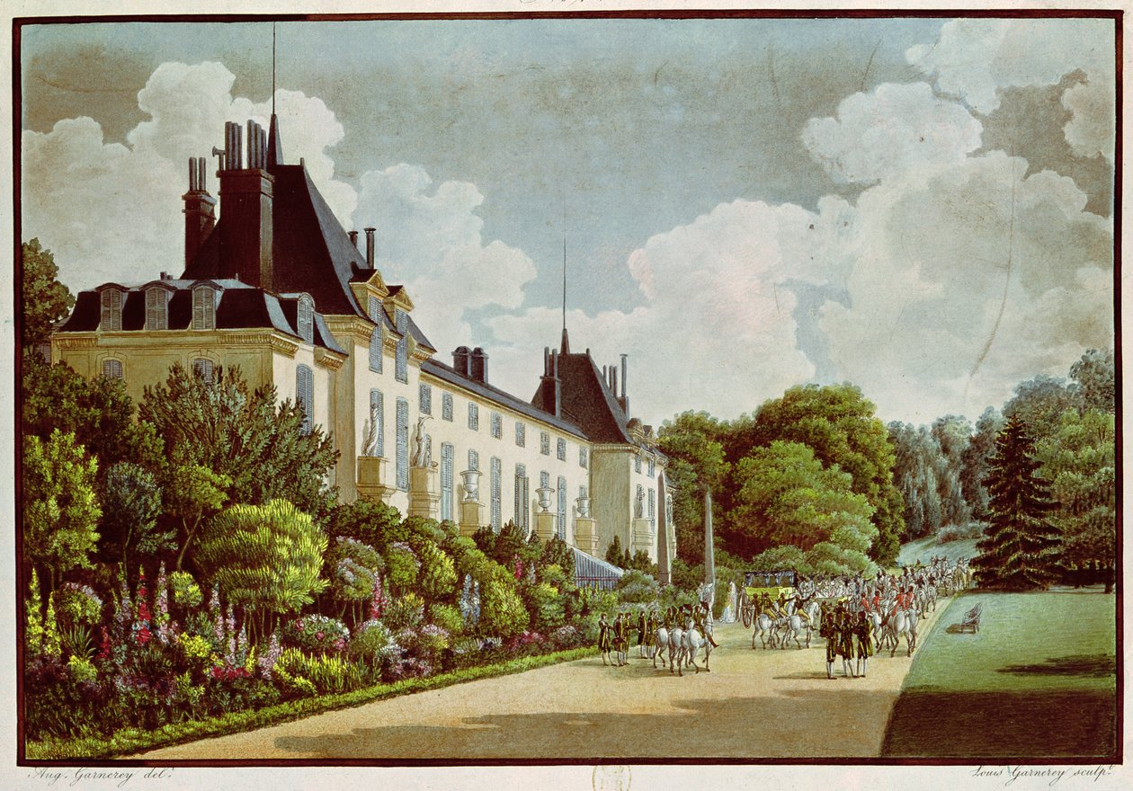 Vue du Château de la Malmaison à côté du parc, des 