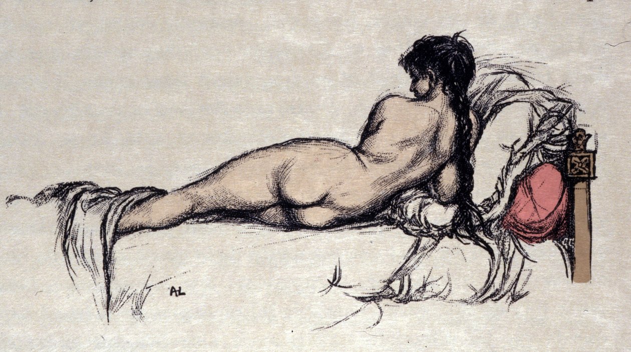 Femme nue au lit - Auguste (after) Leroux