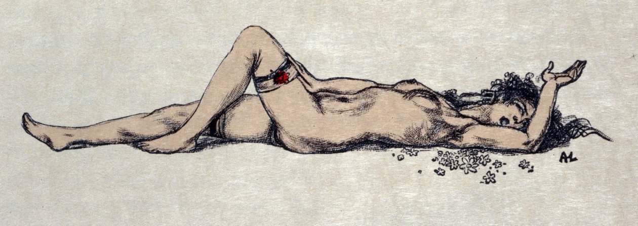 Femme nue allongée - Auguste (after) Leroux