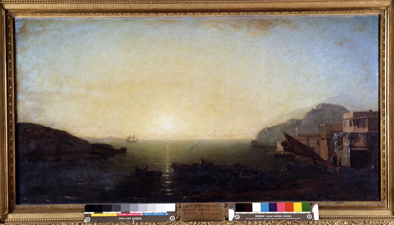 Effet de coucher de soleil sur la mer Méditerranée - Auguste Aiguier
