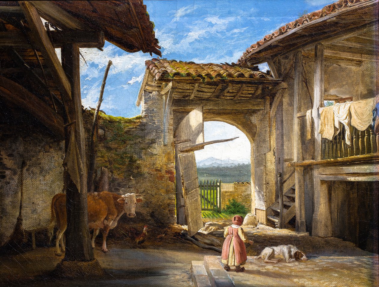 Cour de ferme - Auguste Flandrin