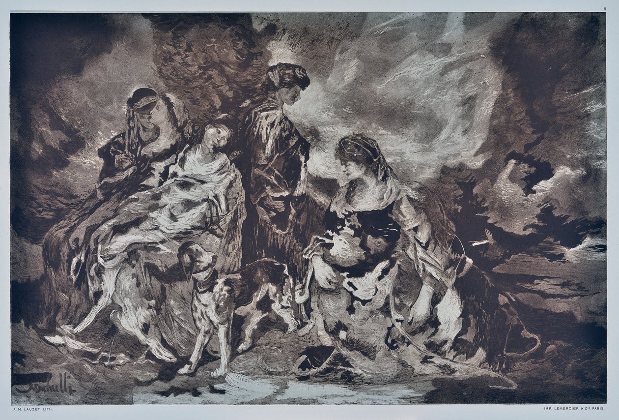 Chasse (dessin) - Auguste Lauzet