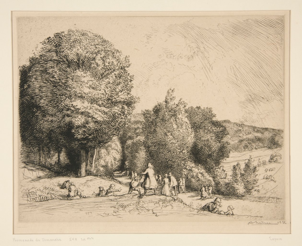 Promenade du dimanche (Crécœur-le-Grand) - Auguste Lepere