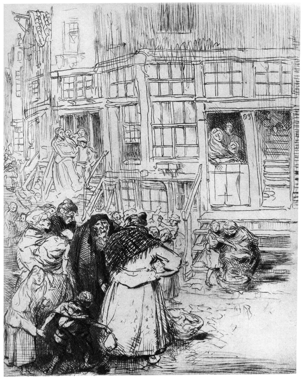 Quartier juif à Amsterdam, vers 1870-1910 - Auguste Louis Lepère
