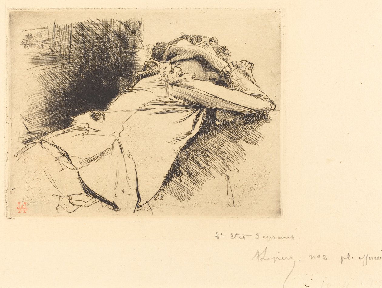 Femme couchée sommeillant - Auguste Lepere