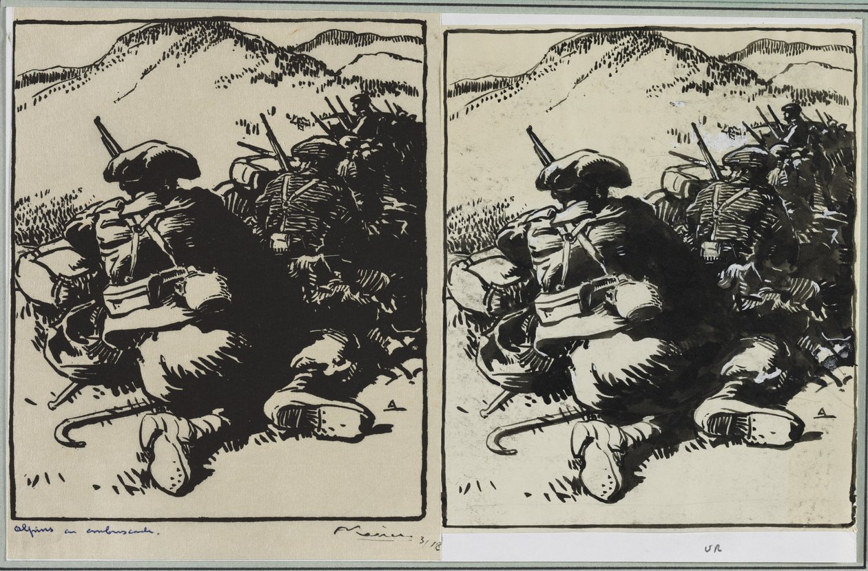 Alpins en embuscade - Auguste Louis Lepère