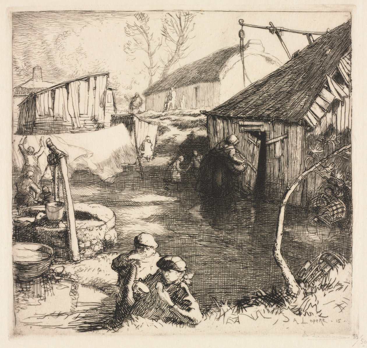 Quartiers des pêcheurs (Saint-Jean-de-Monts) - Auguste Louis Lepère