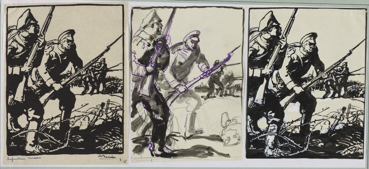 Infanterie russe, 1914 - Auguste Louis Lepère