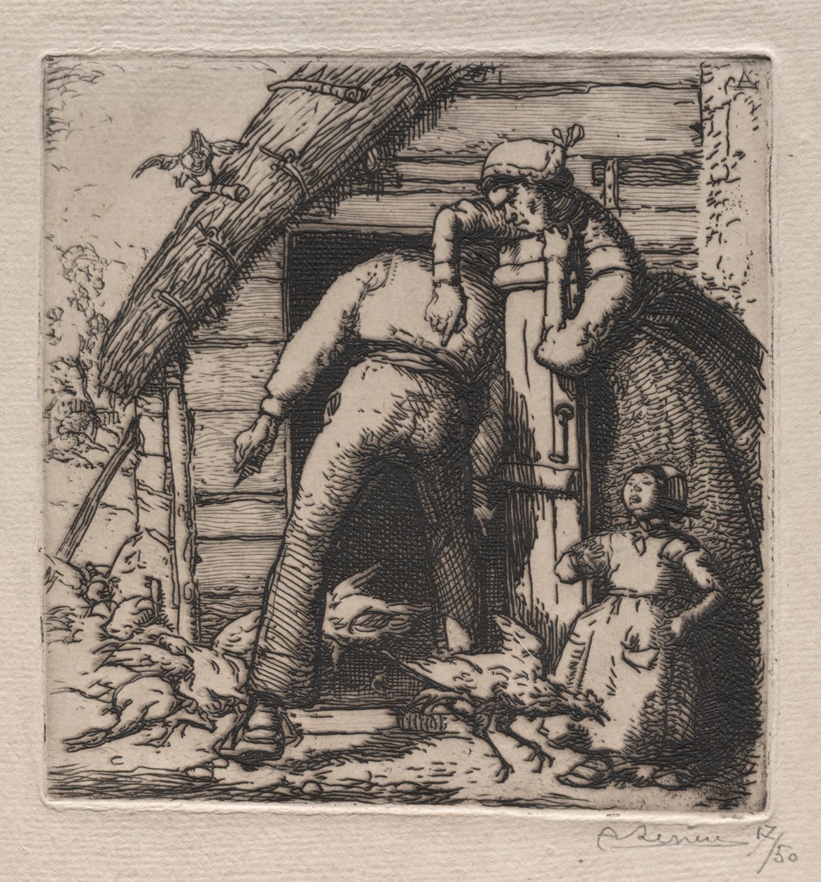 La Poulailler attrape la plus grosse - Auguste Louis Lepère
