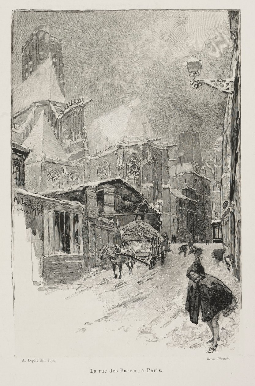 La Rue des Barres, Paris - Auguste Louis Lepère