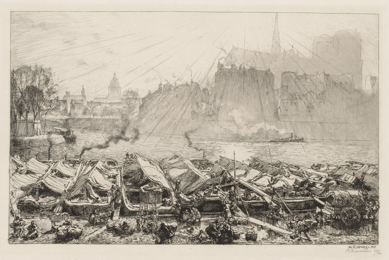 Le Grand Marché aux Pommes, 1917 - Auguste Louis Lepère