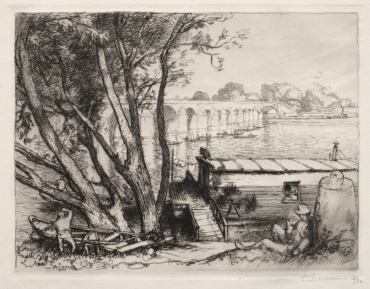 Le Pont de Poissy - Auguste Louis Lepère
