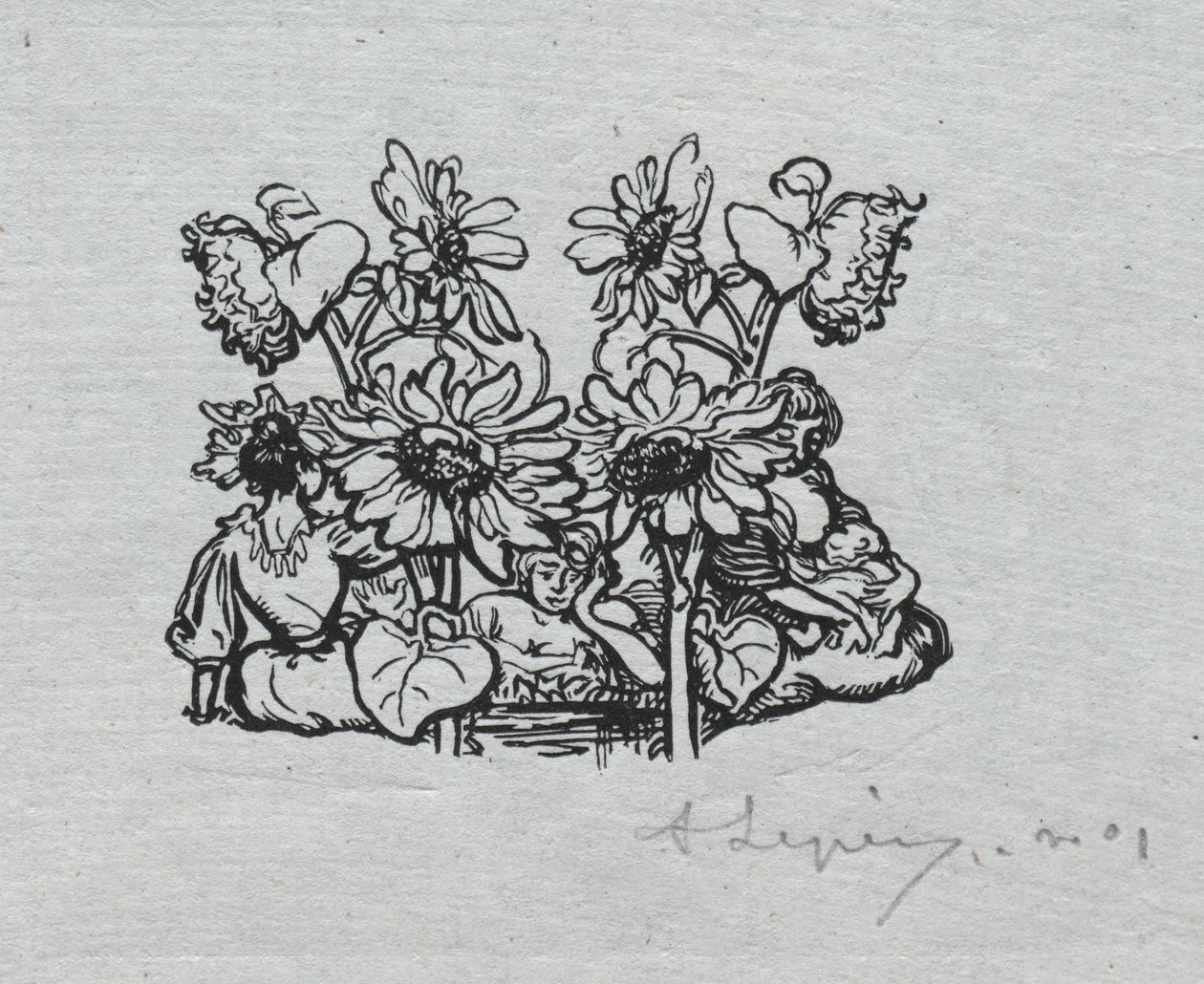 Almanach de Paris, 1897: Cul-de-lampe, Été - Auguste Louis Lepère