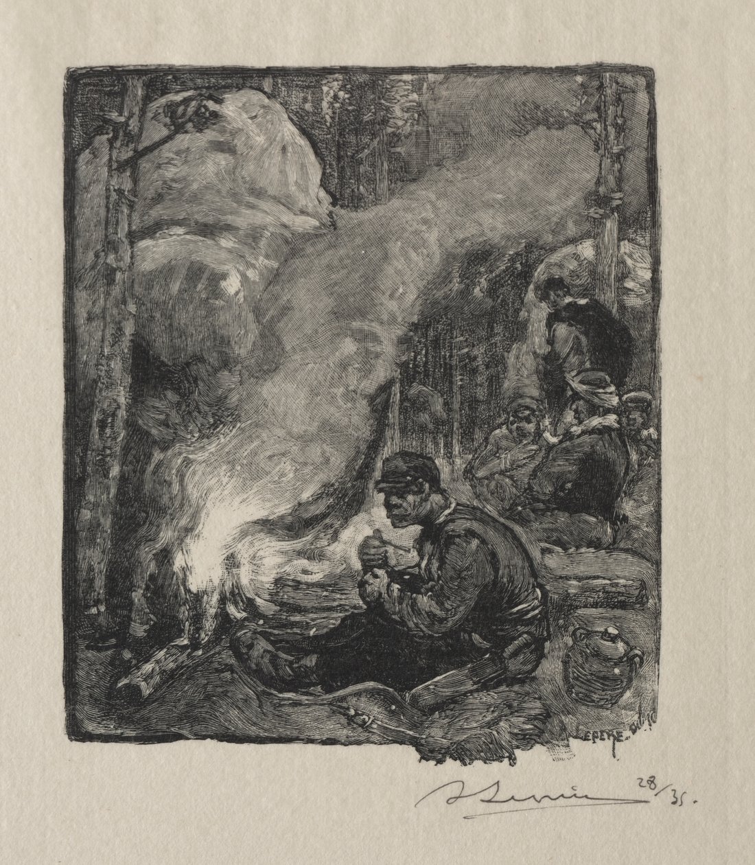 Repas des Bûcherons - Auguste Louis Lepère