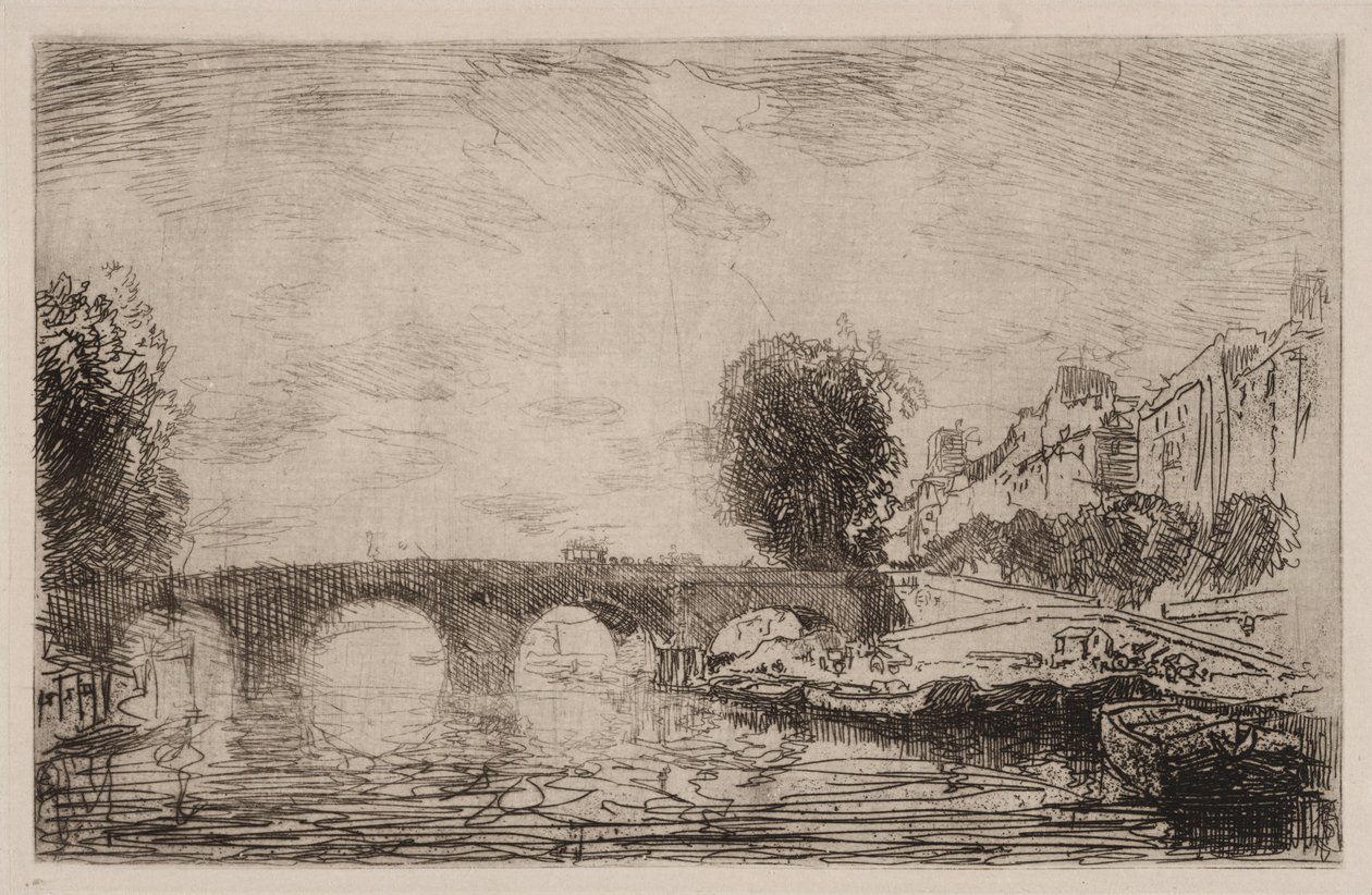 Coucher de soleil à Pont Marie - Auguste Louis Lepère