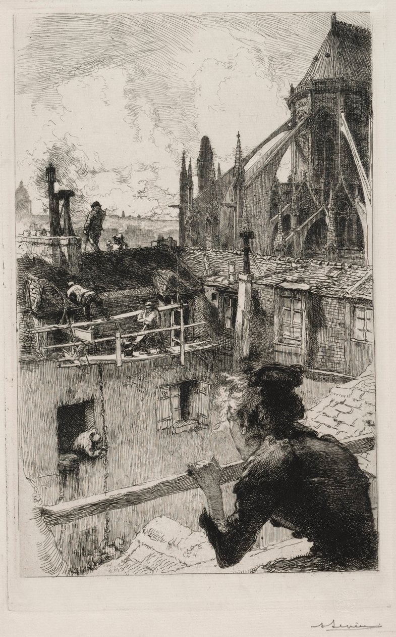 Sur les Toits près de Notre Dame - Auguste Louis Lepère