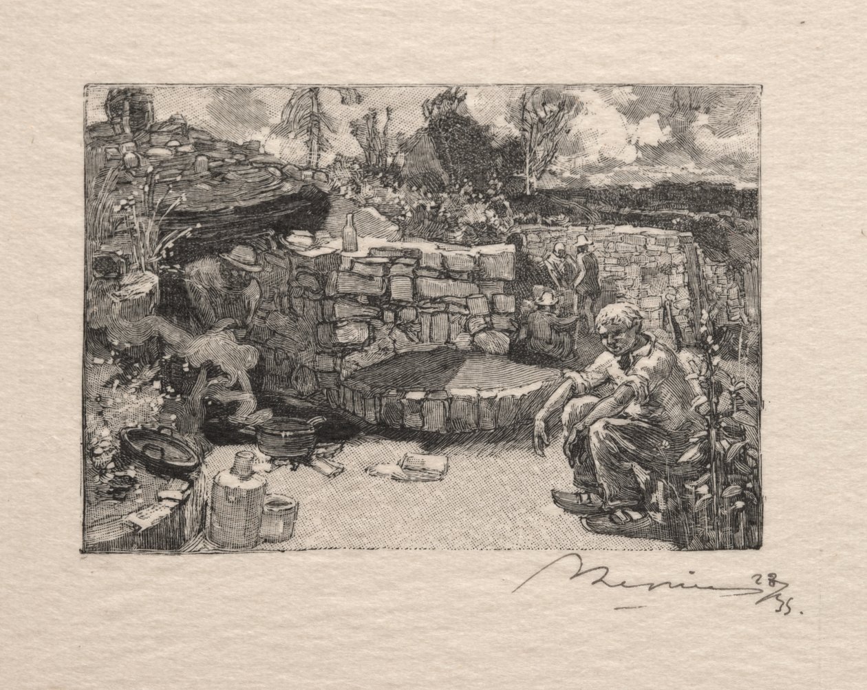 Une loge de carrier - Auguste Louis Lepère