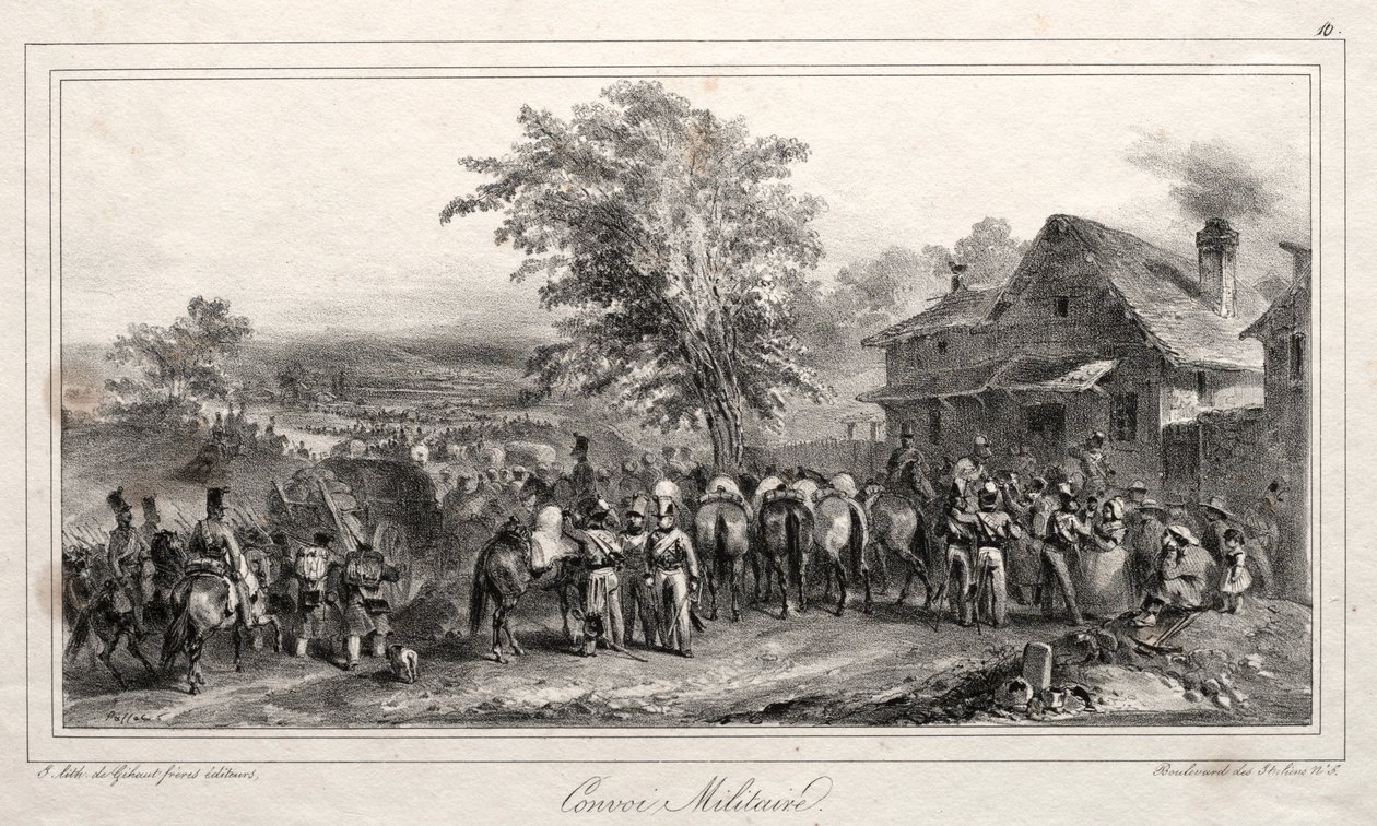 Album pour 1831 : Convoi militaire, 1831 - Auguste Raffet