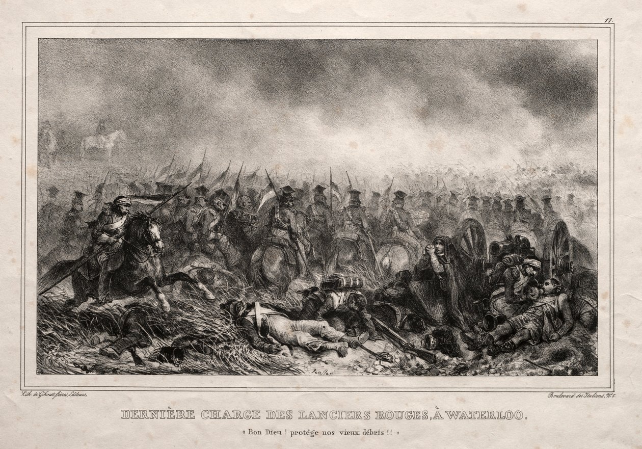 Dernière charge des lanciers rouges à Waterloo - Auguste Raffet