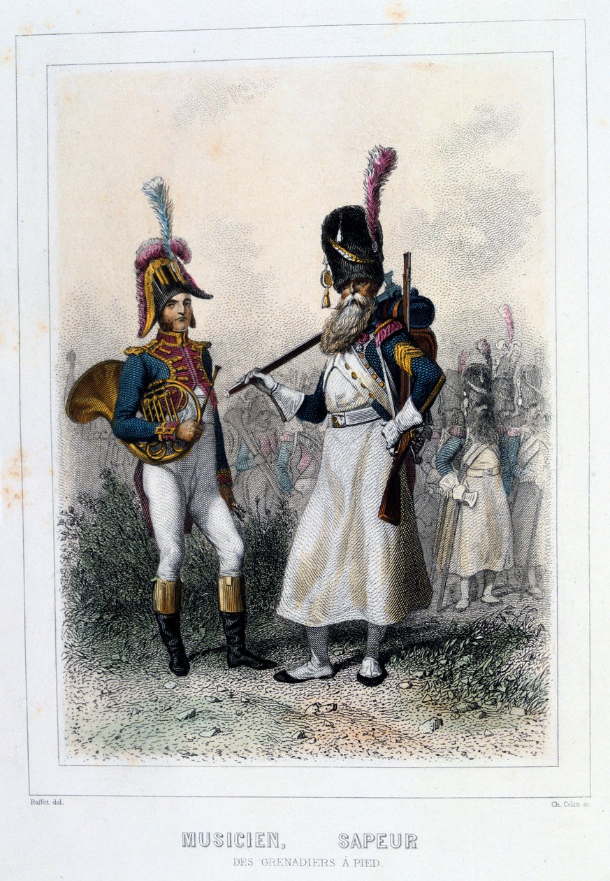 Musicien et sapeur des grenadiers-à-pied, 1859 - Auguste Raffet