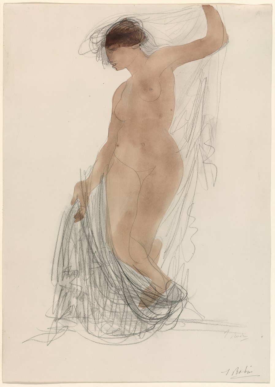 Nu debout avec draperies - Auguste Rodin