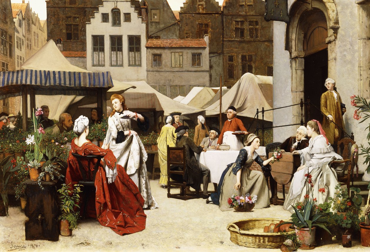Le Marché aux fleurs, 1870 - Auguste Serrure
