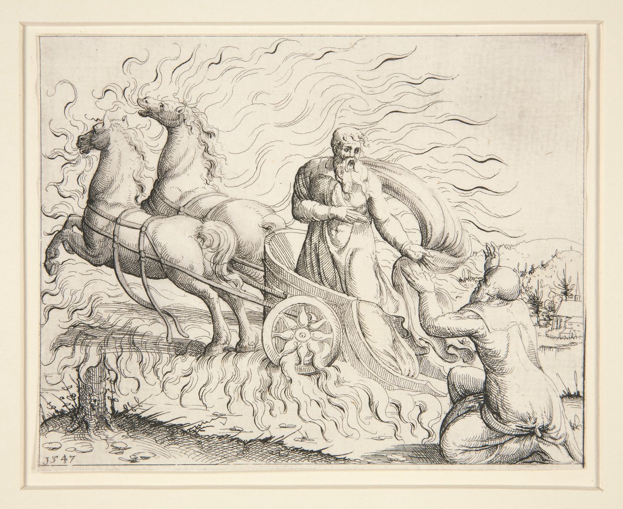 Élie dans le char de feu - Augustin Hirschvogel