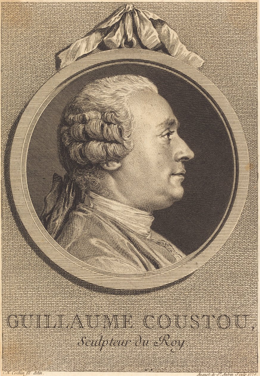 Guillaume Coustou - Augustin de Saint Aubin after Charles Nicolas Cochin II