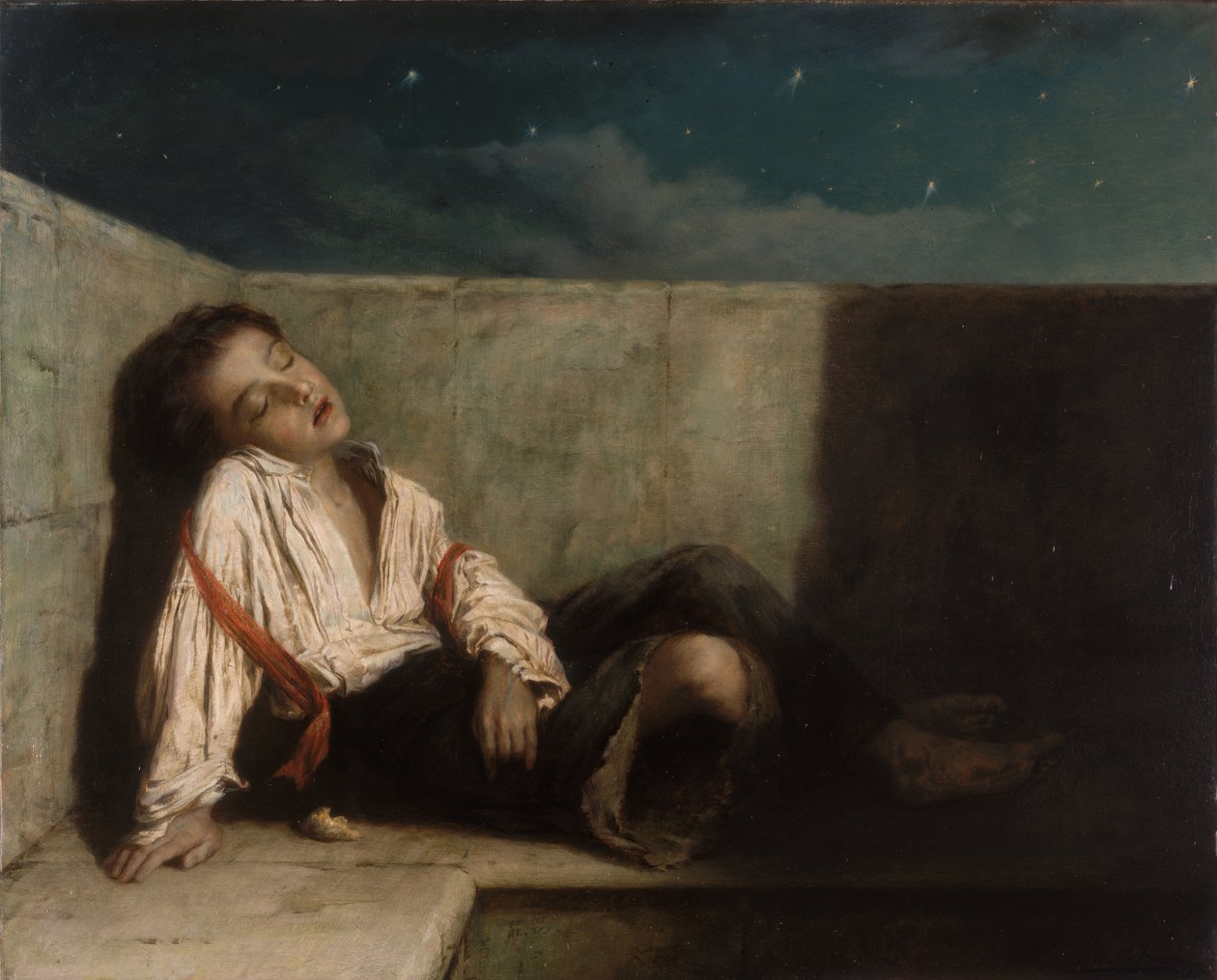 Un recoin sur un pont de Londres, 1879 - Augustus Edward Mulready