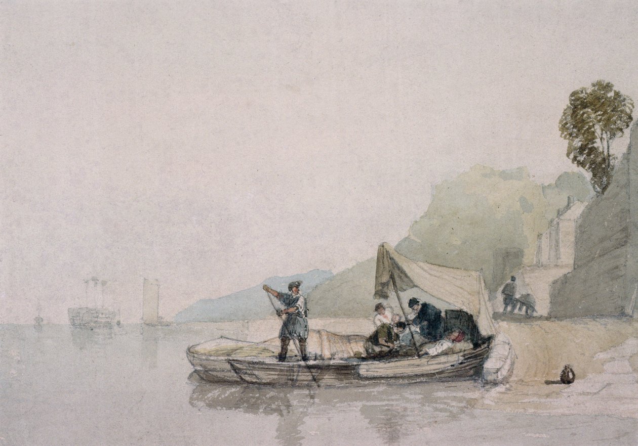 Scène côtière avec bateaux et figures - Augustus Wall Callcott